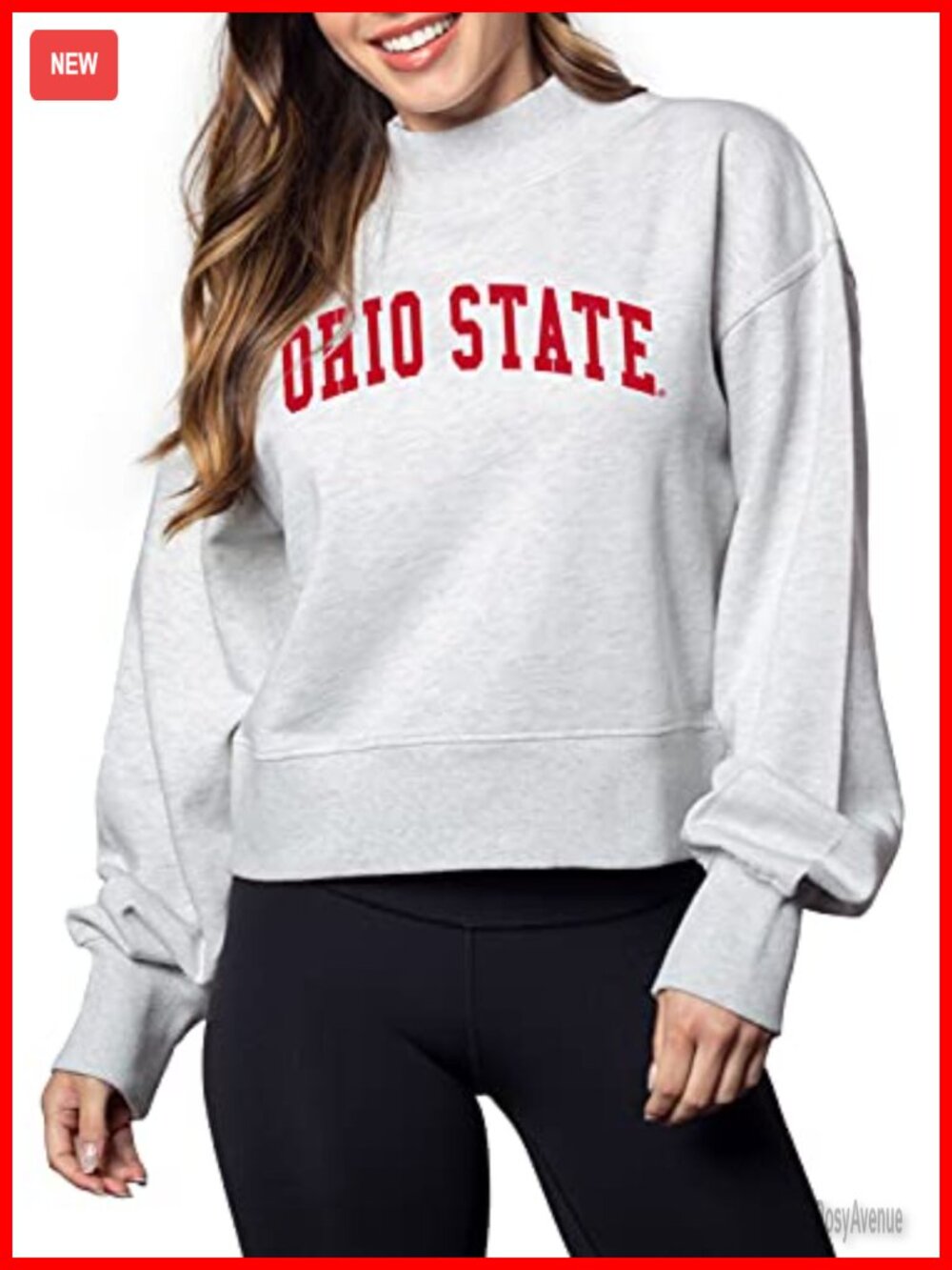 Mock Neck Oversized Sweatshirt Ohio State Buckeyes NCAA Pullover